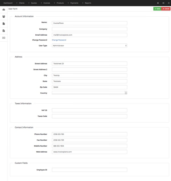 User Accounts - InvoicePlane Wiki